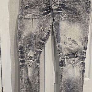 Jordan Craig Charcoal Distressed Slim Jeans